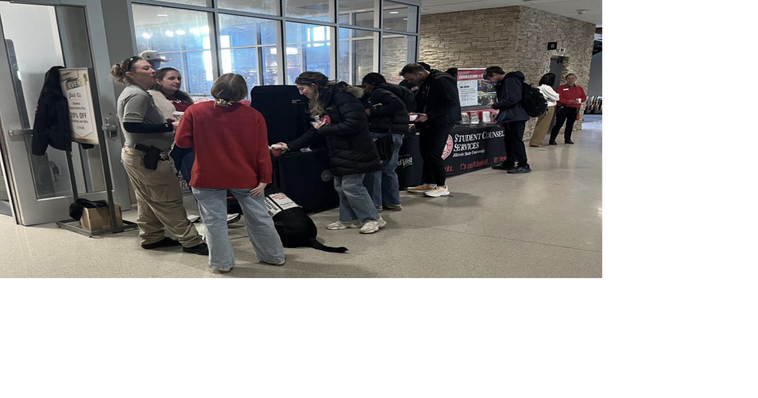 Students stay warm with Pawfficer Korg at 'Cocoa and Korg'