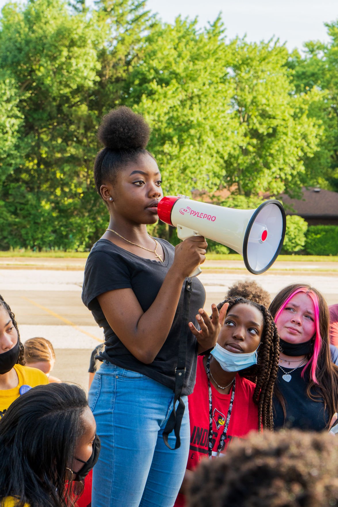 Tania Boomo at Normal Community West High School Protests