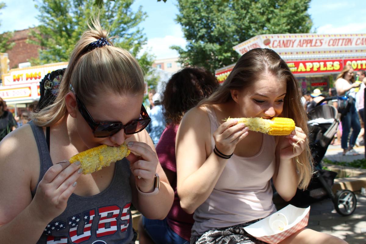 sweet corn fest chowing down