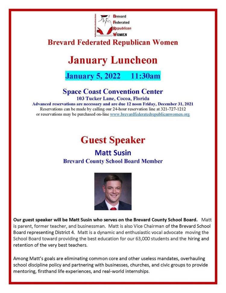 Brevard Federated Republican Women Luncheon | Calendar | Vieravoice.com