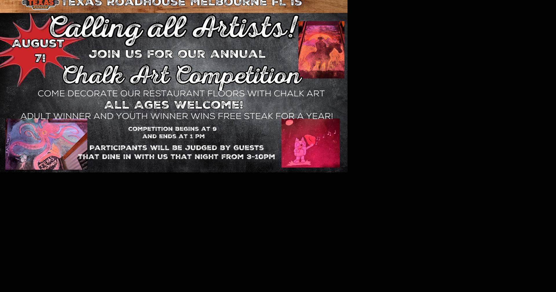 Chalk Art Competition at Texas Roadhouse Calendar vieravoice com