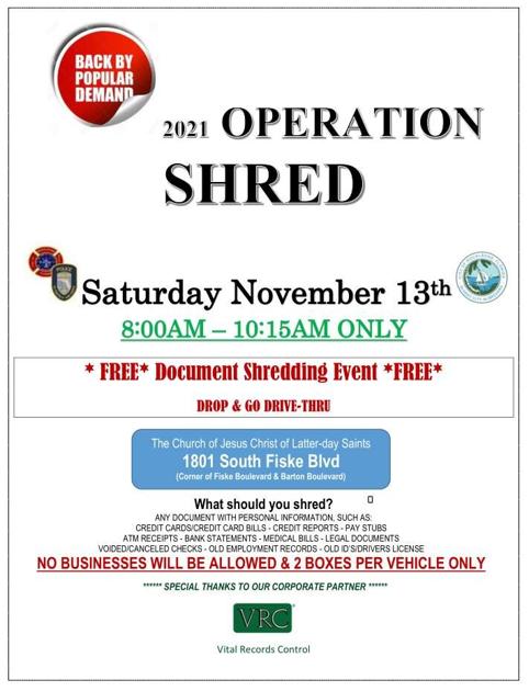 2021 Operation Shred Calendar Vieravoicecom