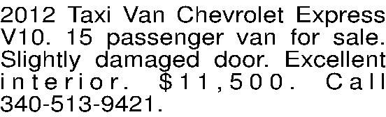 2012 Taxi Van Chevrolet Express V10. 15 passenger van for