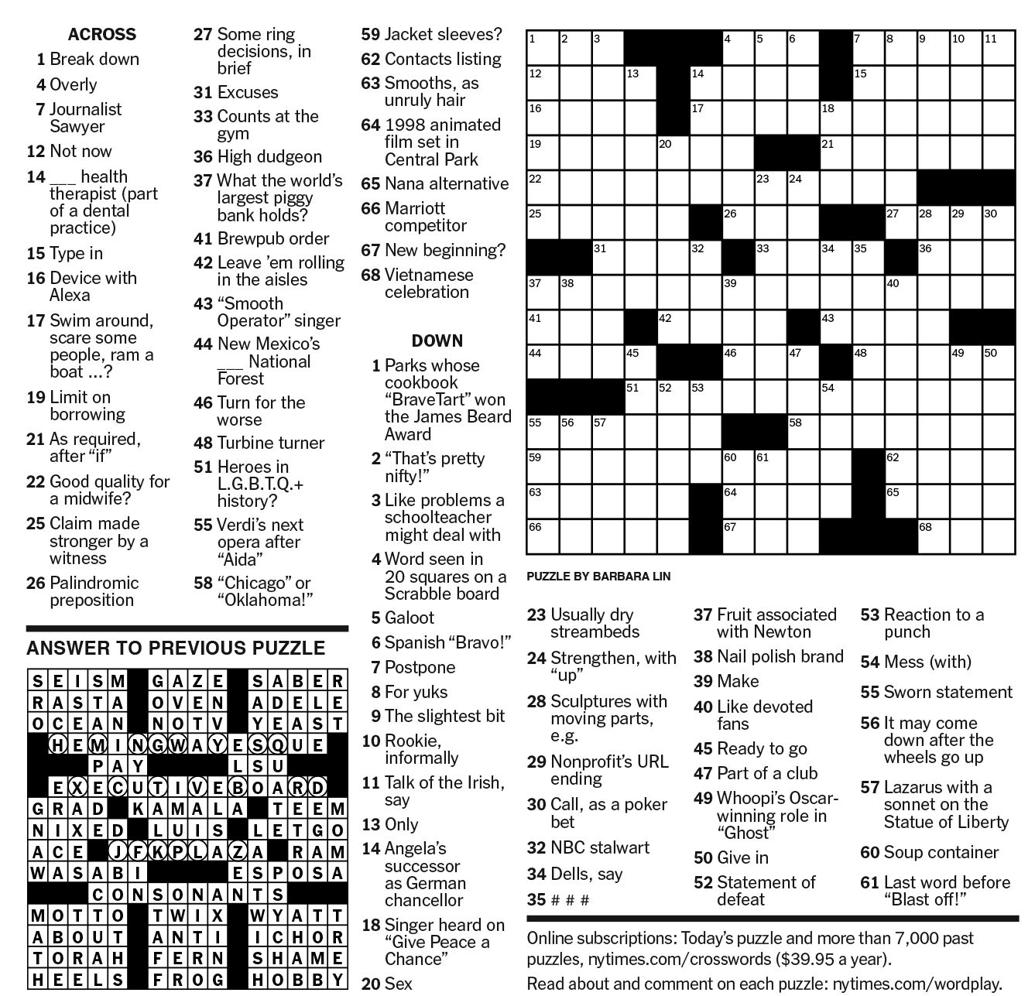 NEW YORK TIMES PUZZLE