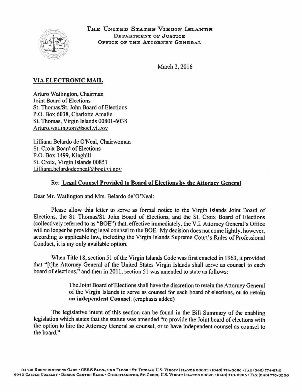 letter from attorney general claude walker local news letter from attorney