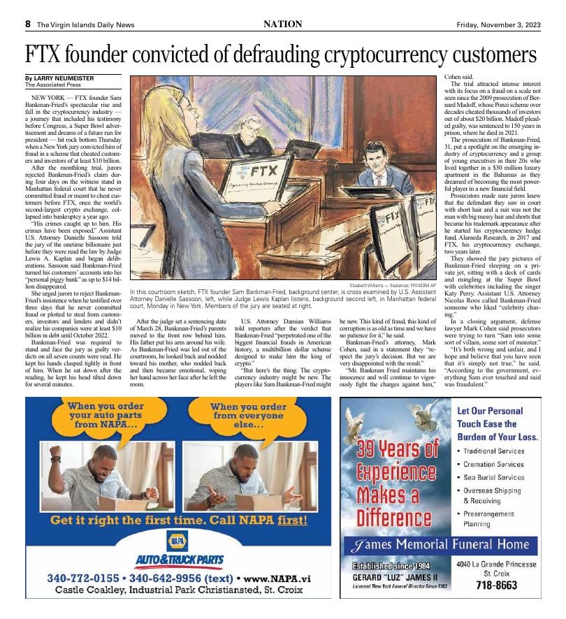 Page A8 | E-Edition | Virginislandsdailynews.com