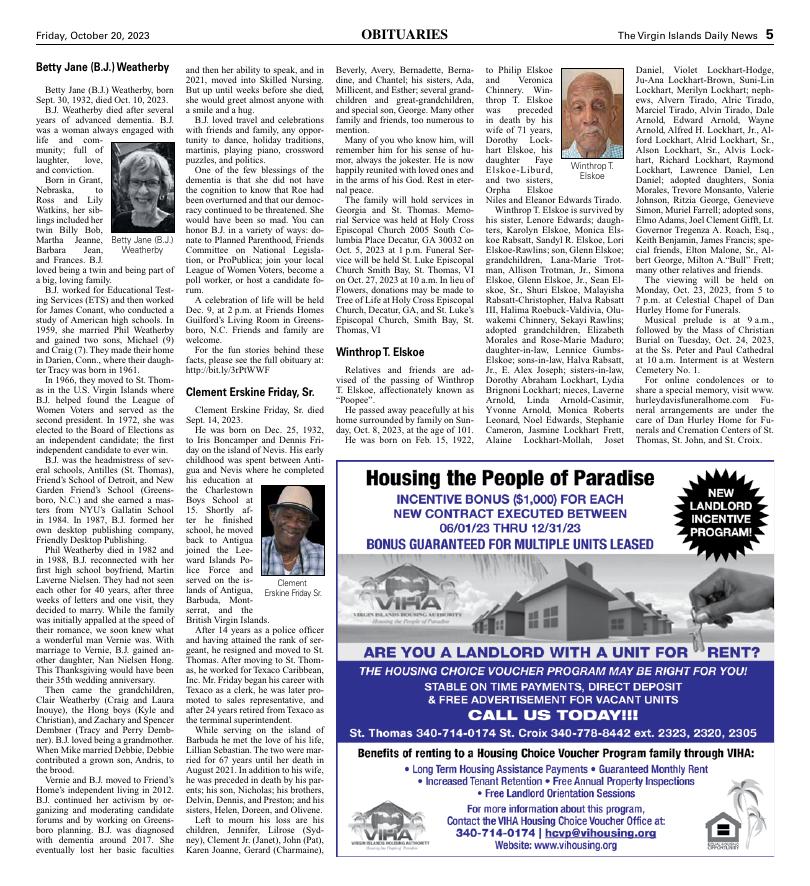 Page A5 | E-Edition | Virginislandsdailynews.com