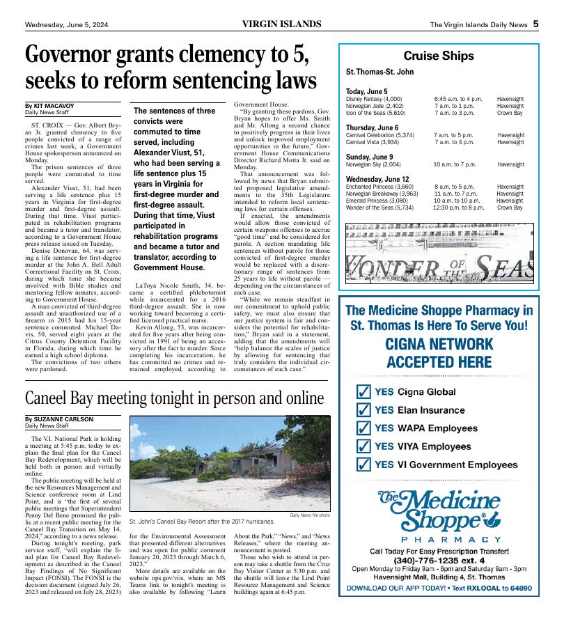 Page A5 | E-Edition | Virginislandsdailynews.com