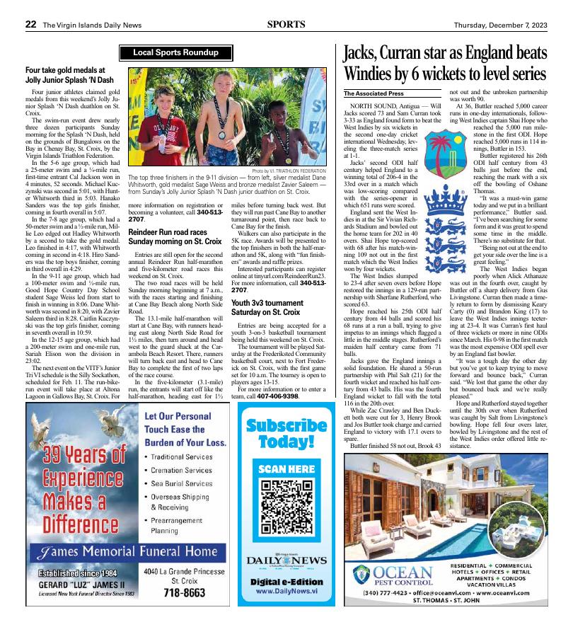 Page A22 | E-Edition | Virginislandsdailynews.com