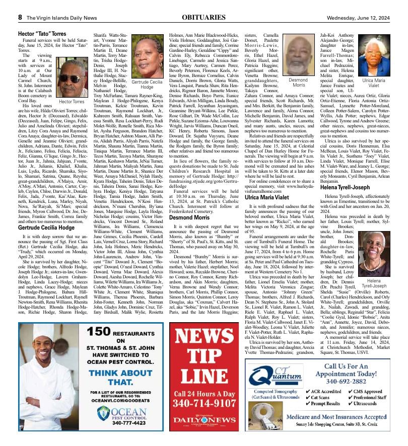 Page A8 | E-Edition | Virginislandsdailynews.com