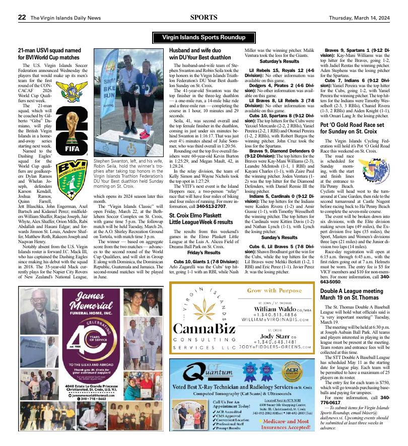 Page A22 | E-Edition | Virginislandsdailynews.com