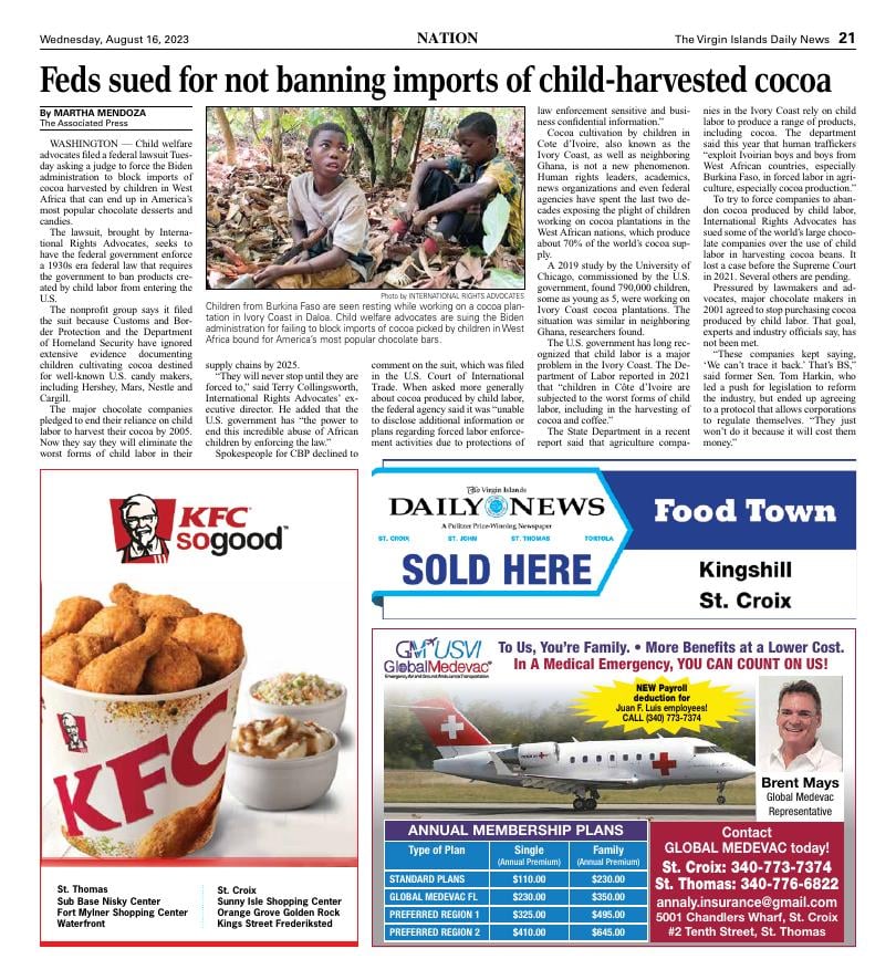 Page A21 | E-Edition | Virginislandsdailynews.com