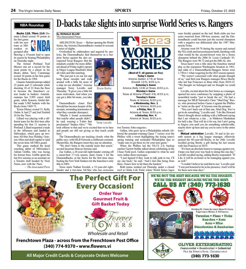 Page A24 | E-Edition | Virginislandsdailynews.com