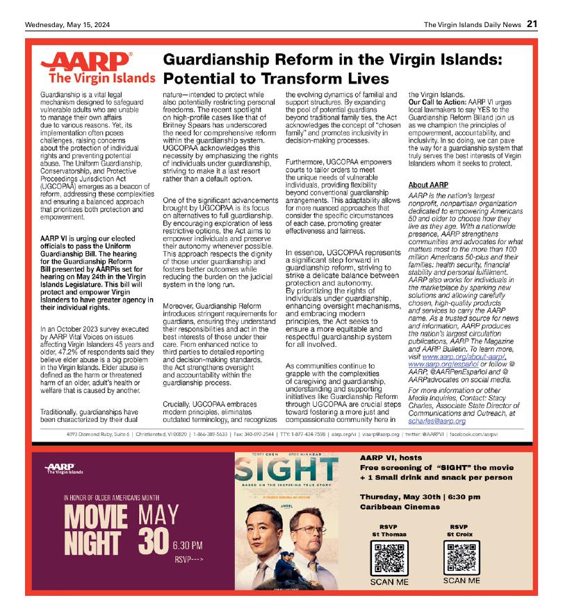 Page A21 | E-Edition | Virginislandsdailynews.com