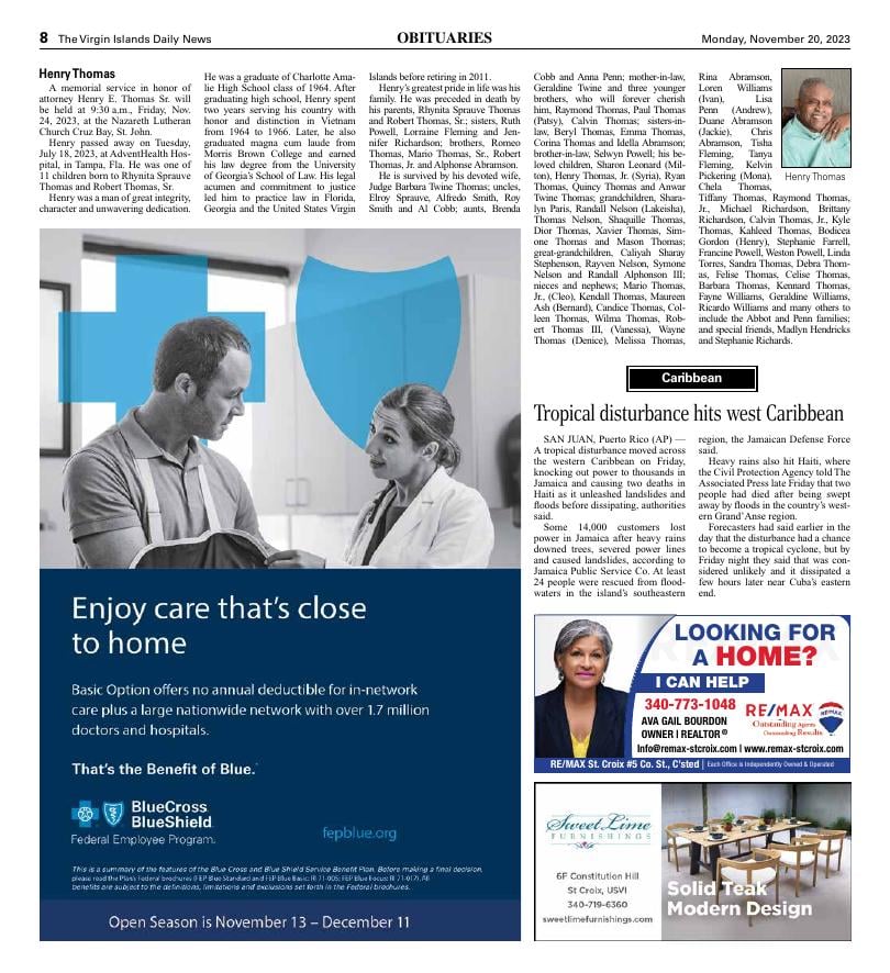 Page A8 | E-Edition | Virginislandsdailynews.com