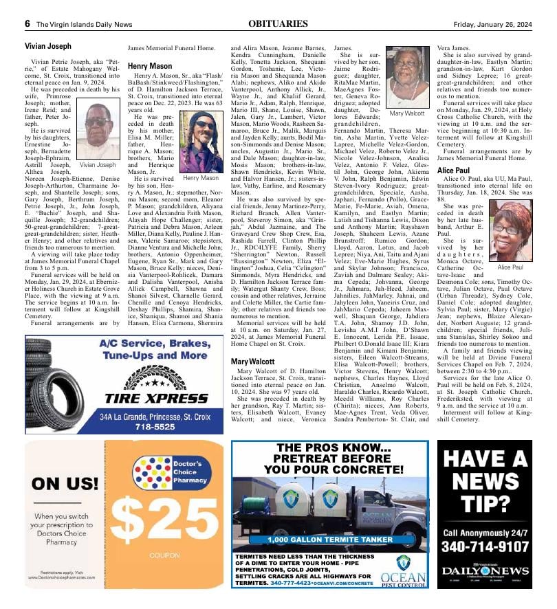 Page A6 | E-Edition | Virginislandsdailynews.com