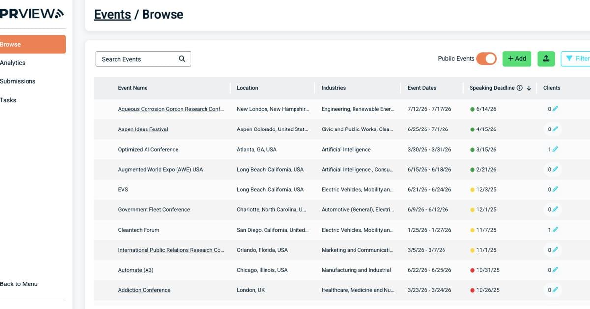 PRVIEW Launches AI-Powered Platform to Automate Events and Awards Programs for Marketing and Public Relations Professionals