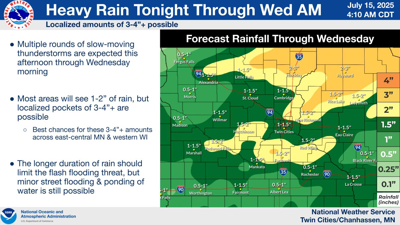 Heavy rain possible across the area today (Tuesday) through Wednesday ...
