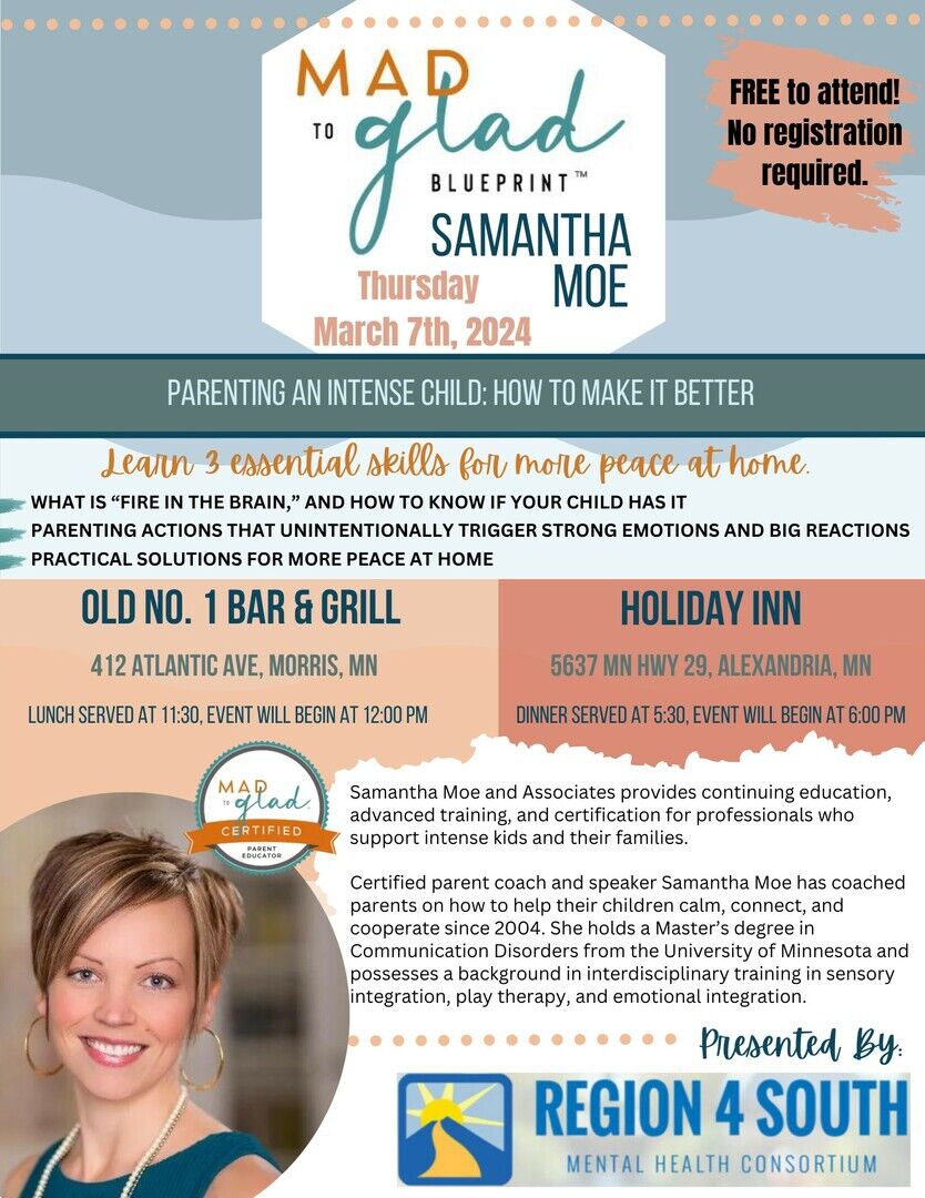 Mad to Glad Blueprint with Samantha Moe in MORRIS, MN! | Events