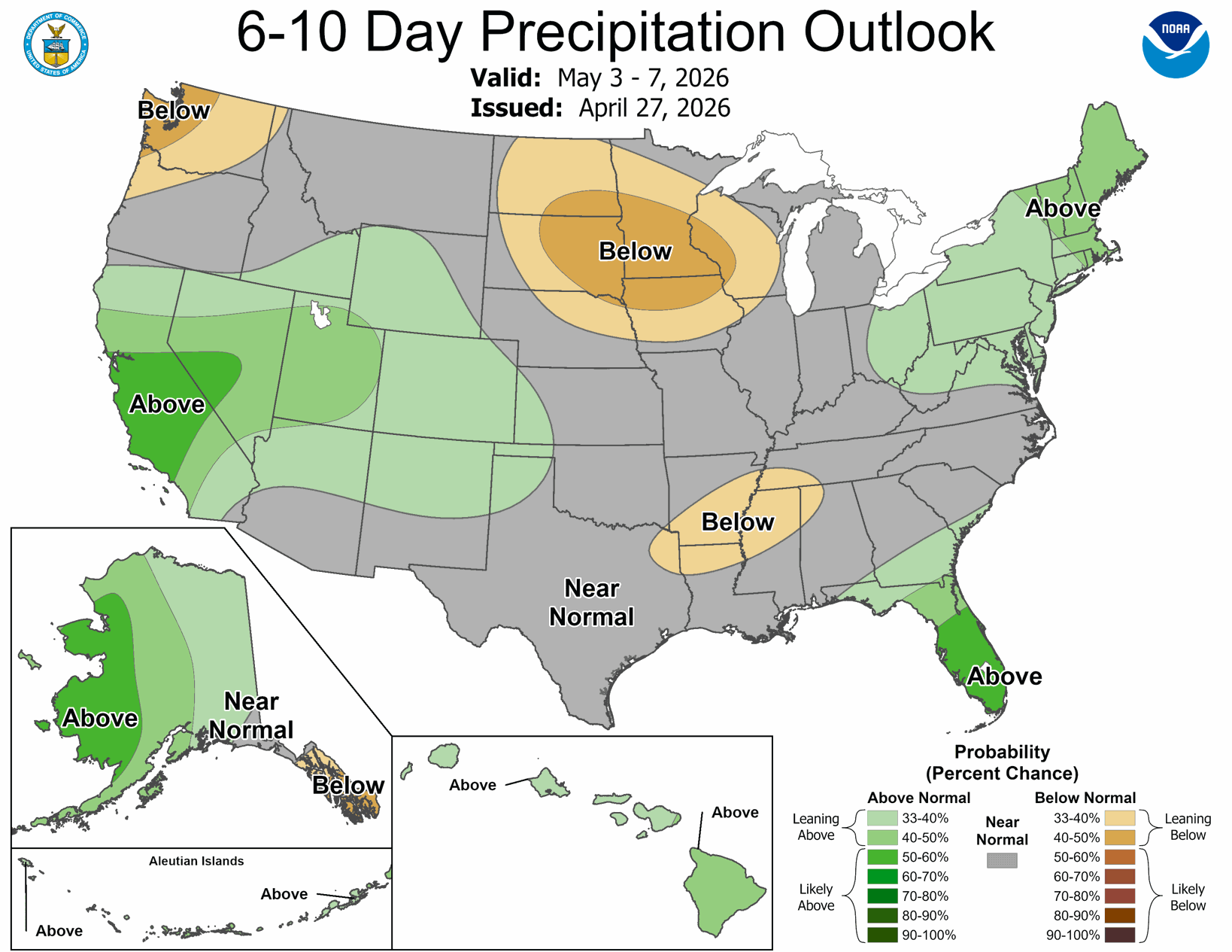 6 to 10 Day Outlook calling for cooler than normal temps and drier ...
