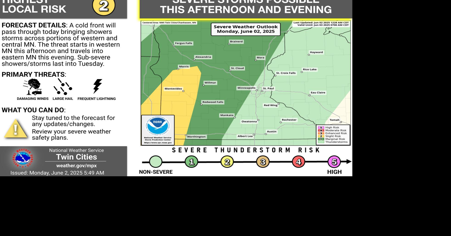 Thunderstorms possible this afternoon (Monday) and evening across the ...