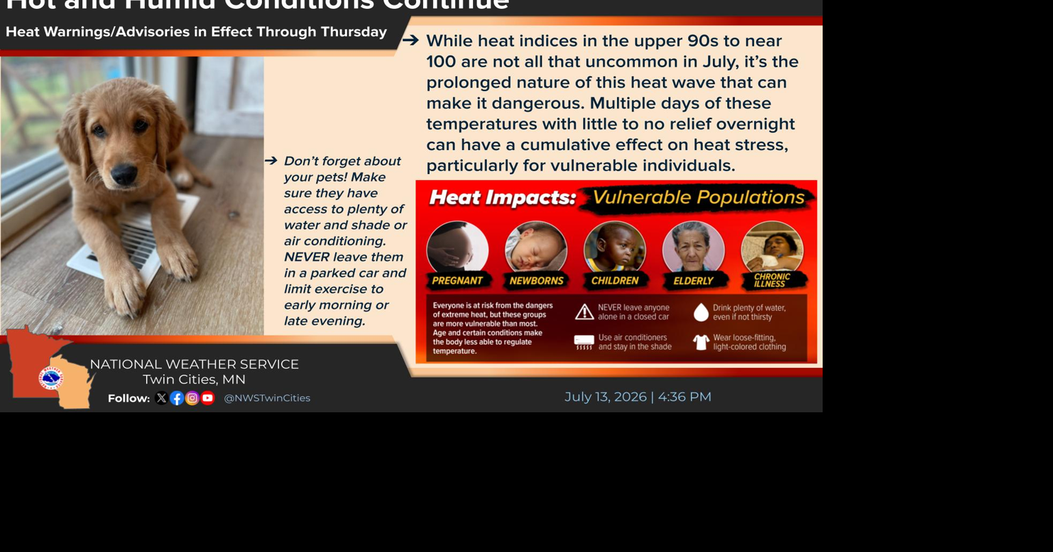 Please do not leave children or pets in your car with the extreme heat