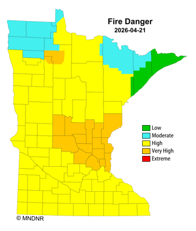 Fire danger is currently high across west central Minnesota | Local ...