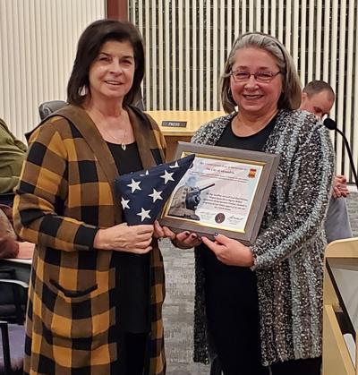 Mayors present U.S. flag from Charlie Battery