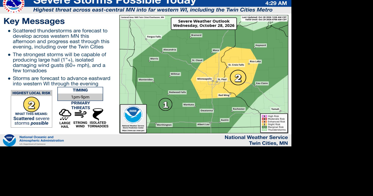 Severe weather possible today (Wednesday) across the area