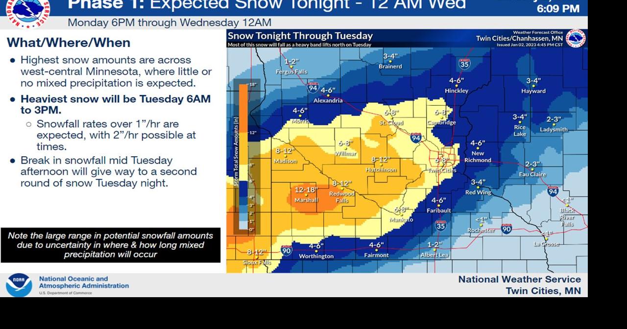 Heavy snow forecasted across much of Minnesota, Alexandria 48 inches