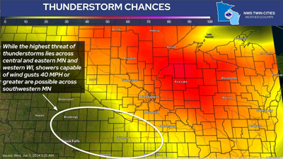 Scattered showers and thunderstorms possible again today (Wednesday ...