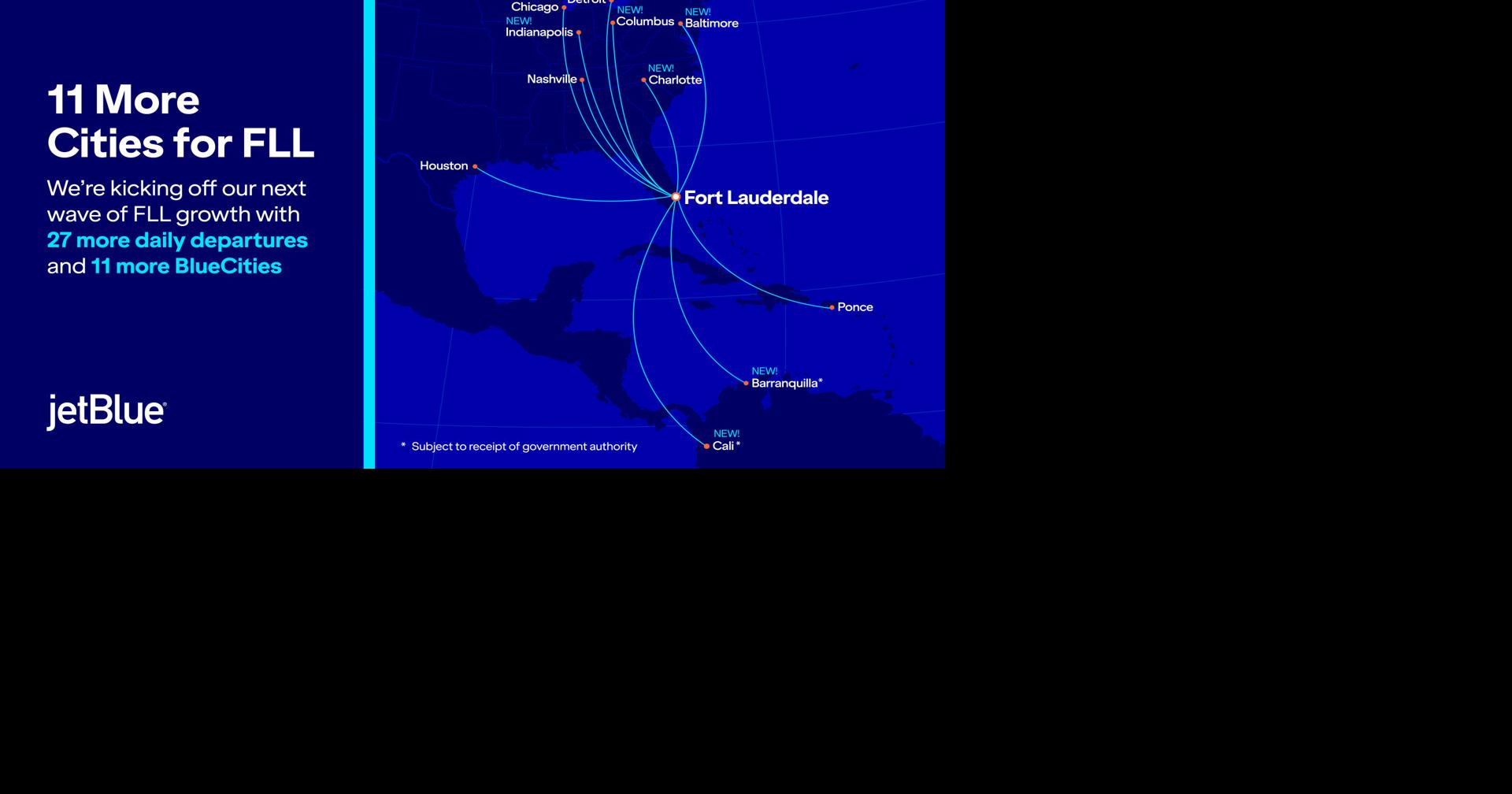 JetBlue Expands Fort Lauderdale Flying: 11 New Destinations, More Flights and Spirit Status Match