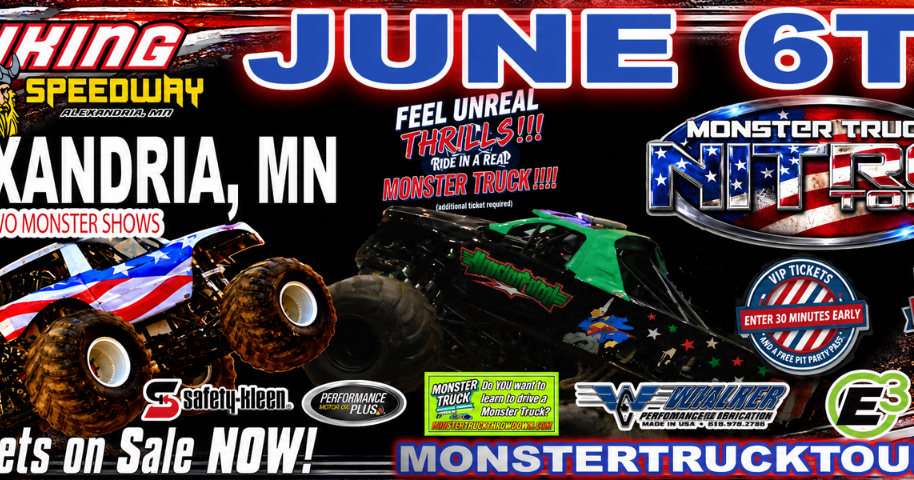 MONSTER TRUCK NITRO TOUR COMING TO VIKING SPEEDWAY | Local News