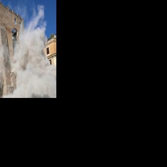 Worker rescued after medieval tower partly collapses in Rome