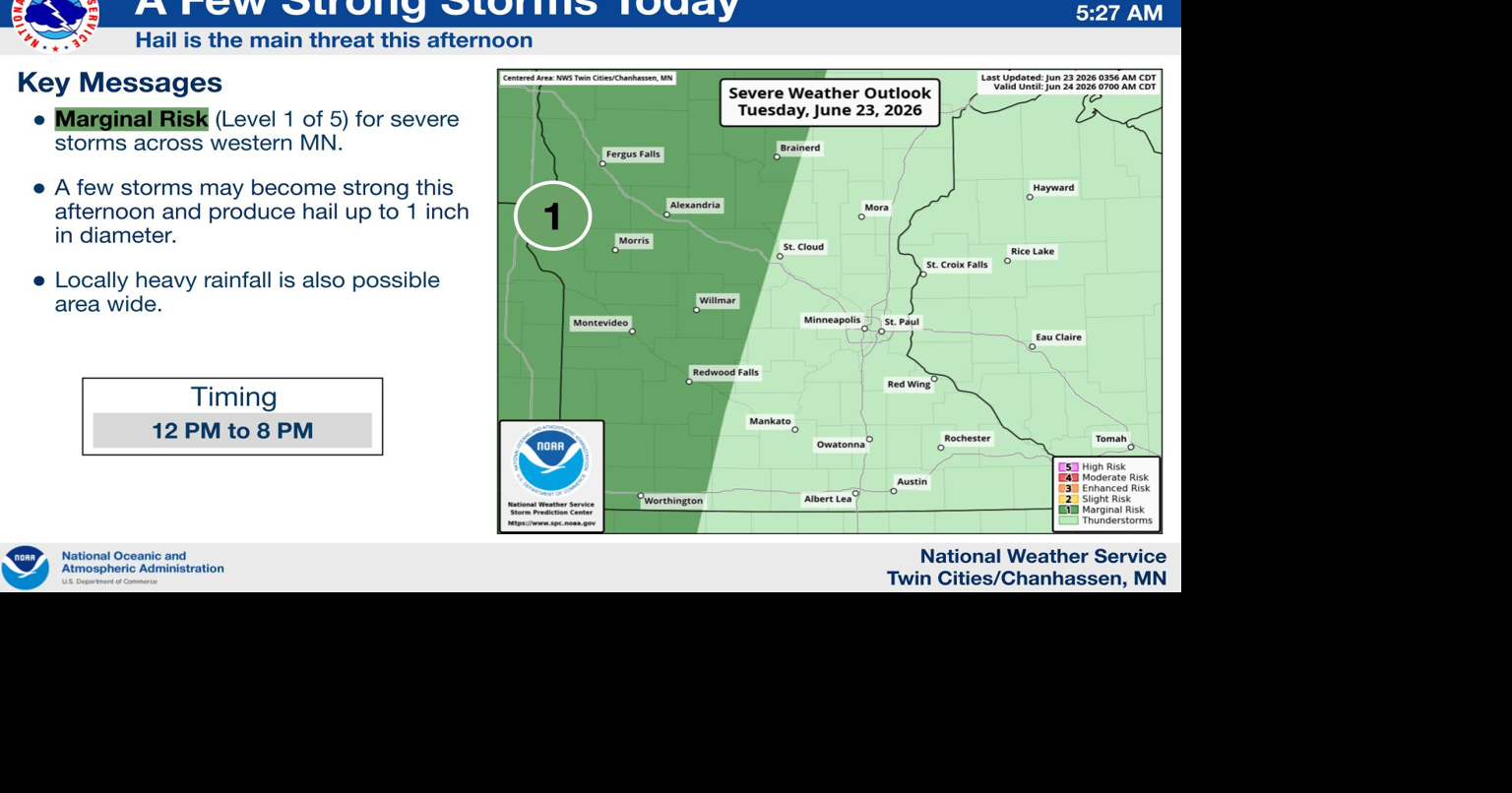 Showers and thunderstorms likely across the area today (Tuesday)