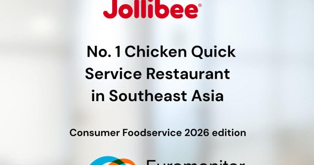 Jollibee named No.1 Chicken Quick Service Restaurant in Southeast Asia by Euromonitor International