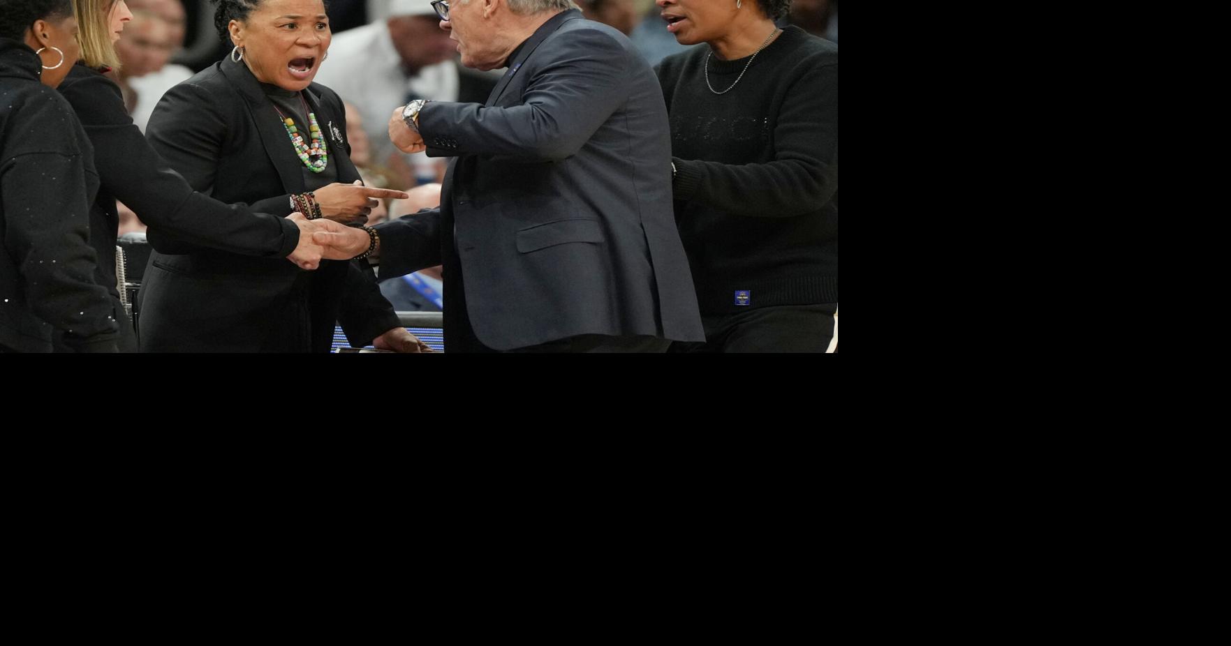 Auriemma and Staley clash in tense postgame exchange after South Carolina beats UConn in Final Four