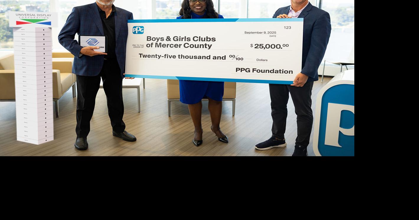 PPG, Universal Display Corporation celebrate 25 years of partnership with community donations