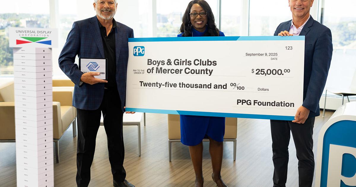 PPG, Universal Display Corporation celebrate 25 years of partnership with community donations