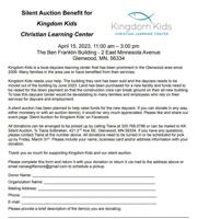 Silent Auction for Kingdom Kids Christian Learning Center
