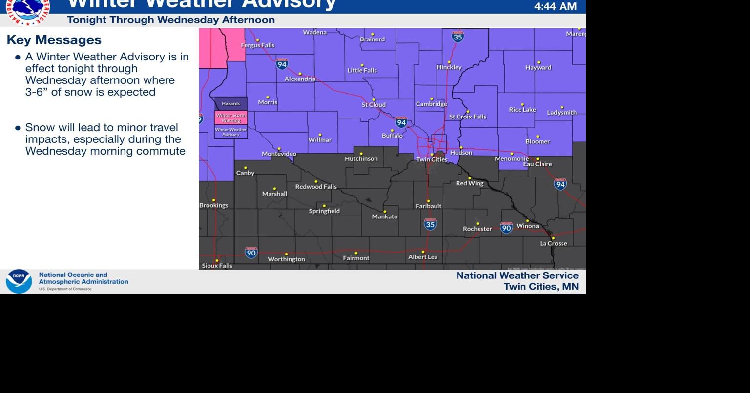 Winter Weather Advisory issued for all of central and west central ...