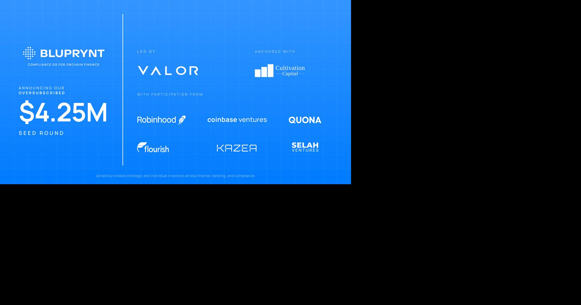 Bluprynt Announces Oversubscribed $4.25M Seed Round to Scale its Compliance OS for Onchain Finance