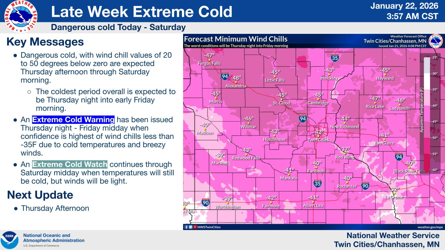 Extreme Cold Warning in effect from 5 p.m. today (Thursday) through ...
