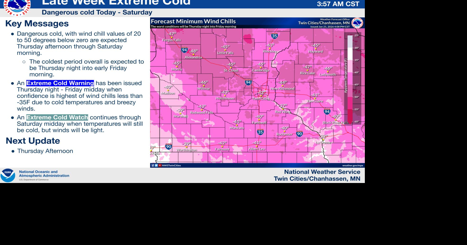 Extreme Cold Warning in effect from 5 p.m. today (Thursday) through ...