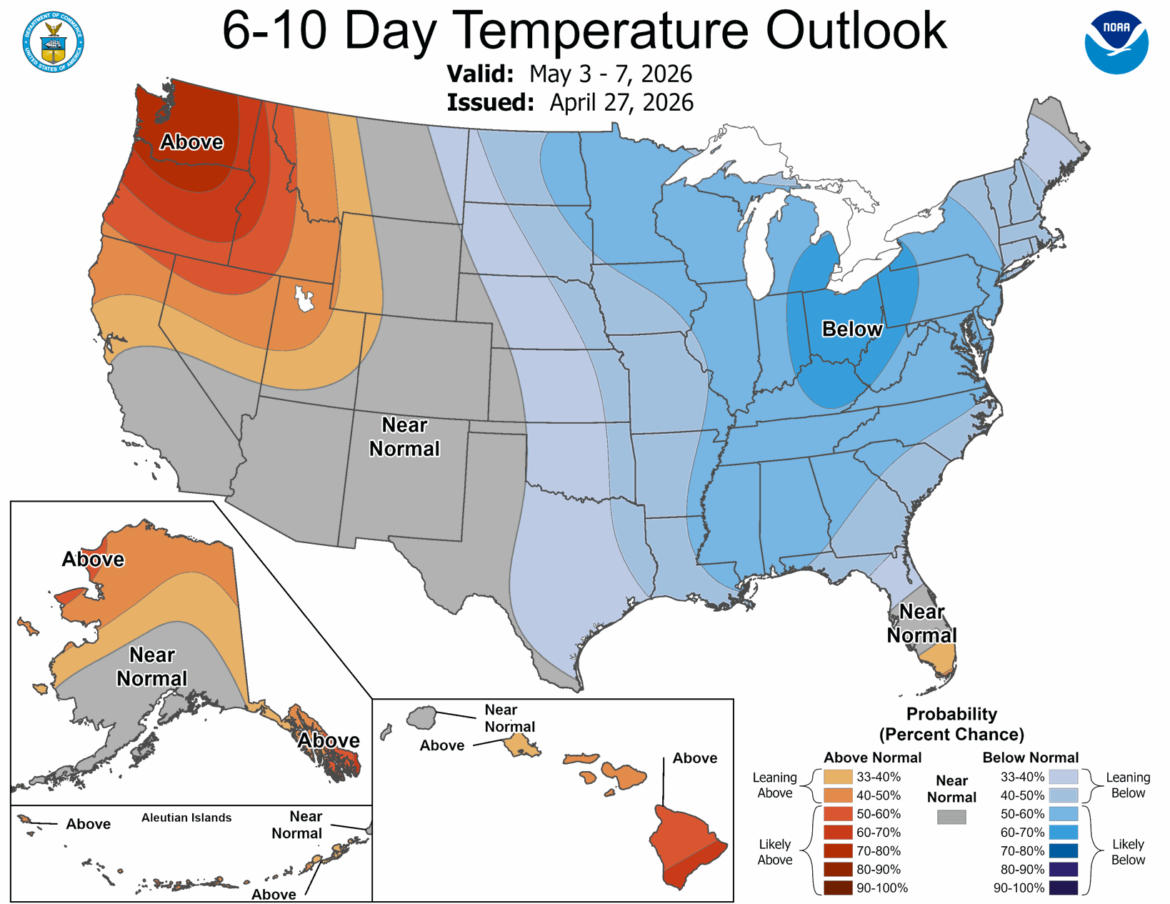 6 to 10 Day Outlook calling for cooler than normal temps and drier ...