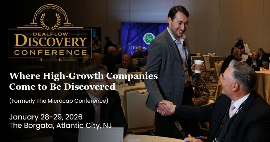 DealFlow Discovery Conference Announces Initial Lineup of Presenting Companies Ahead of Next Week's Event