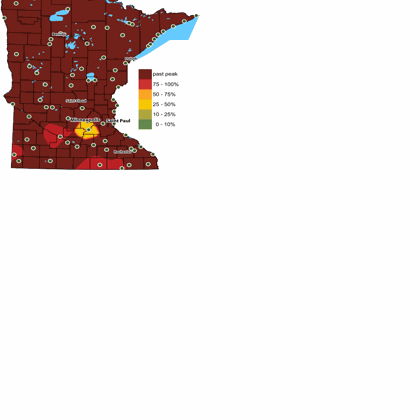 DNR says most locations in area are past their peak for fall colors