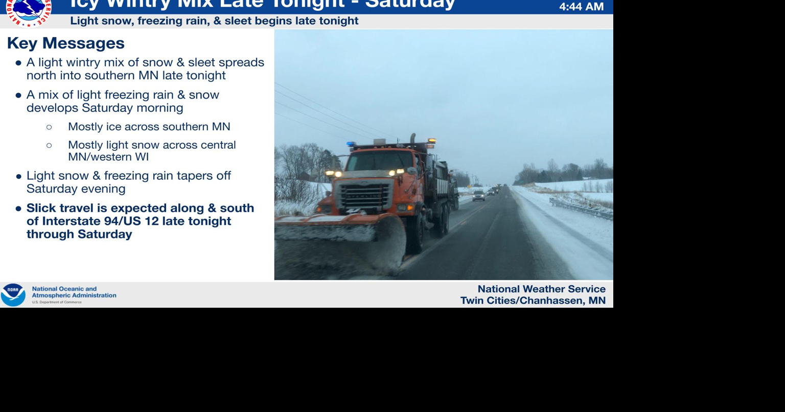 Slippery roads possible across southern and parts of central Minnesota ...