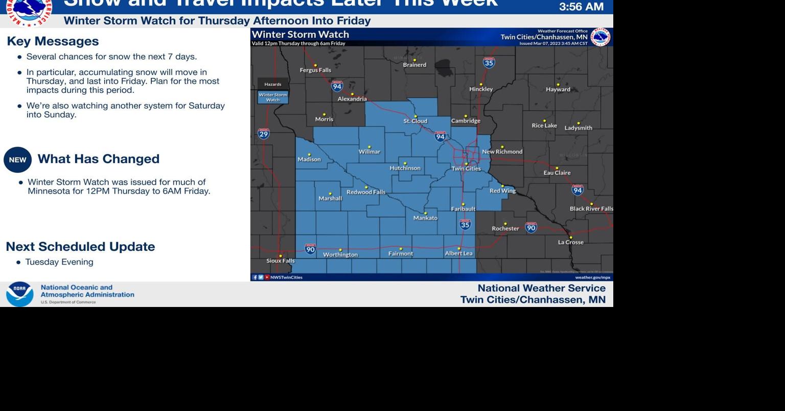 Winter Storm Watch is issued for Thursday into Friday for much of ...