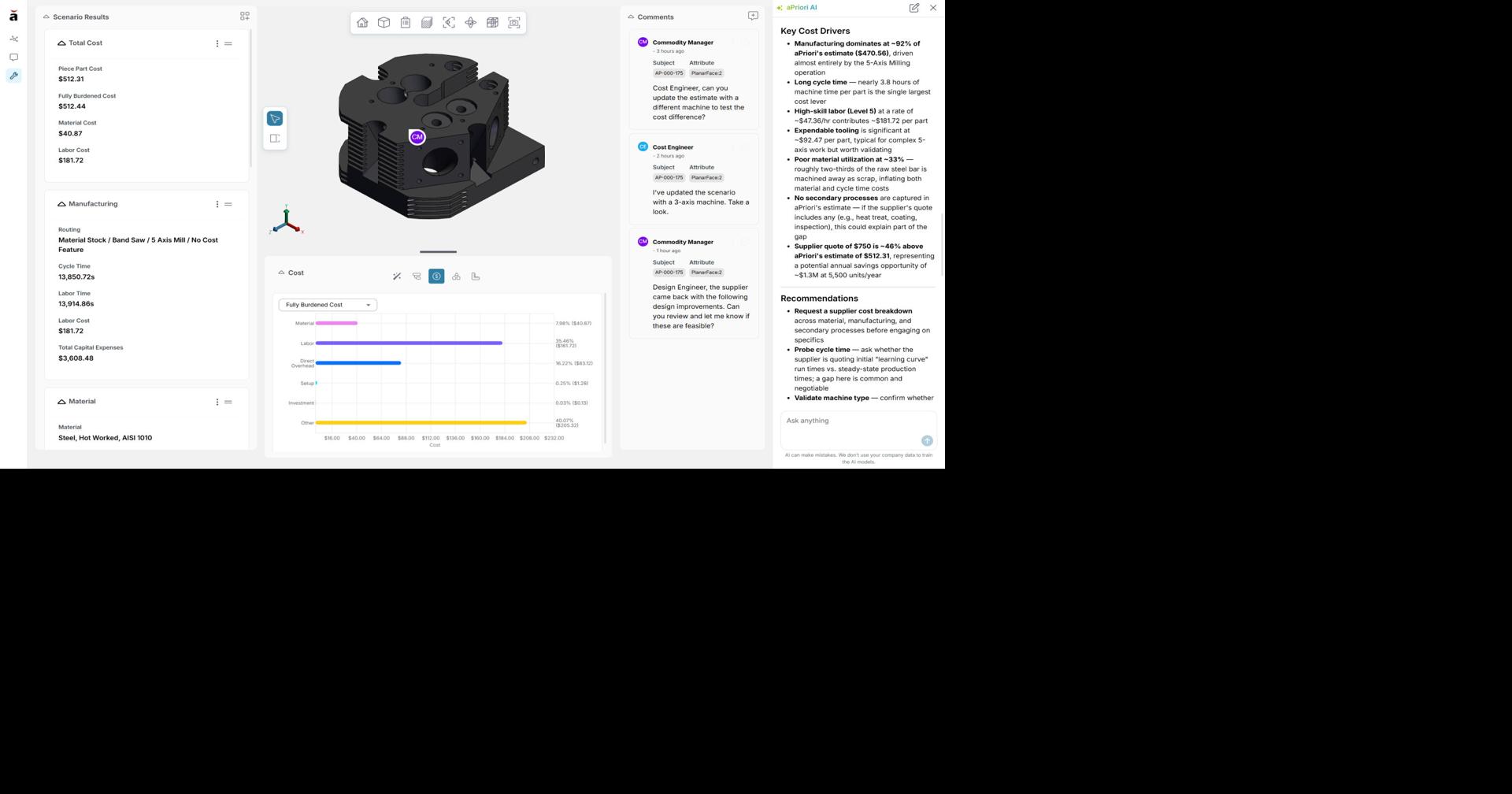 aPriori Launches aiSource, an AI Sourcing Solution Giving Procurement Teams the Manufacturing and Cost Intelligence to Win More Supplier Negotiations